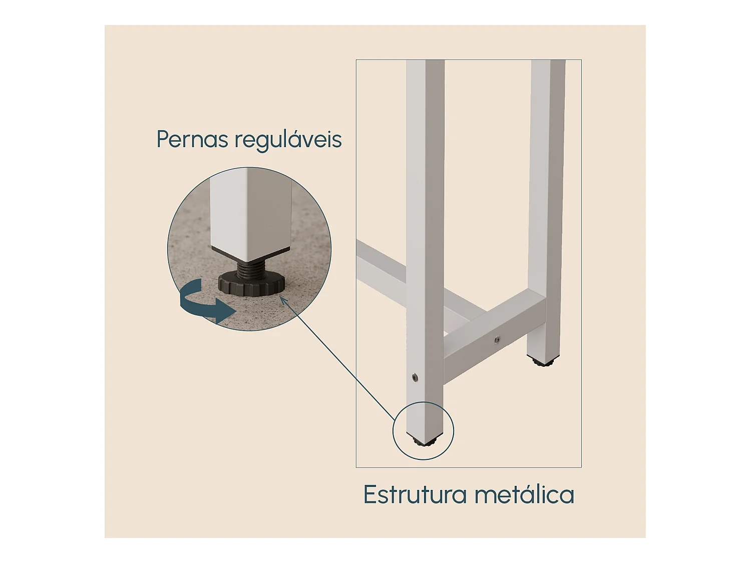 Table haute pour Cuisine Salle à manger en Blanc et Sonoma 100x40x100cm Ani