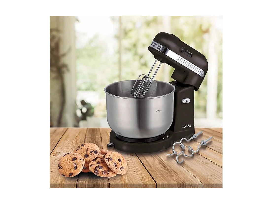 Robot pétrin - JOCCA - Bol en acier inoxydable 3,5 L - 5 vitesses - Noir et gris