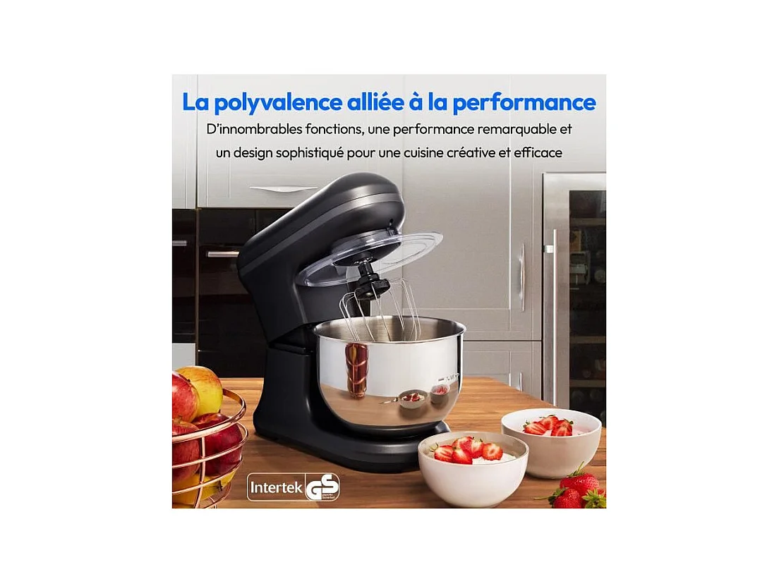 Robot pâtissier - MEDION - MD18420 - 1200 W - 5 L - 8 vitesses - Bol a glace - Noir