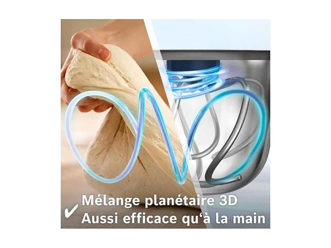 Robot pâtissier BOSCH Serie 2 - 700 W - 4 vitesses - 3,8 L - 3 disques - hachoir a viande - Blanc