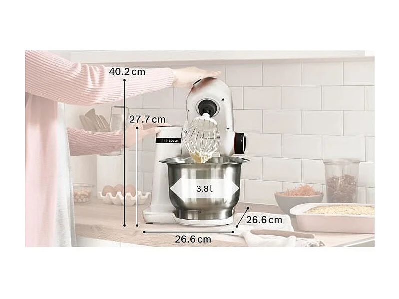 Robot pâtissier - BOSCH - MUMS2EW00E Serie 2 - 700 W - 4 vitesses - Blanc
