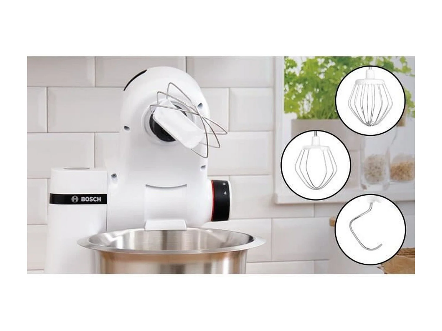 Robot pâtissier - BOSCH - MUMS2EW00E Serie 2 - 700 W - 4 vitesses - Blanc