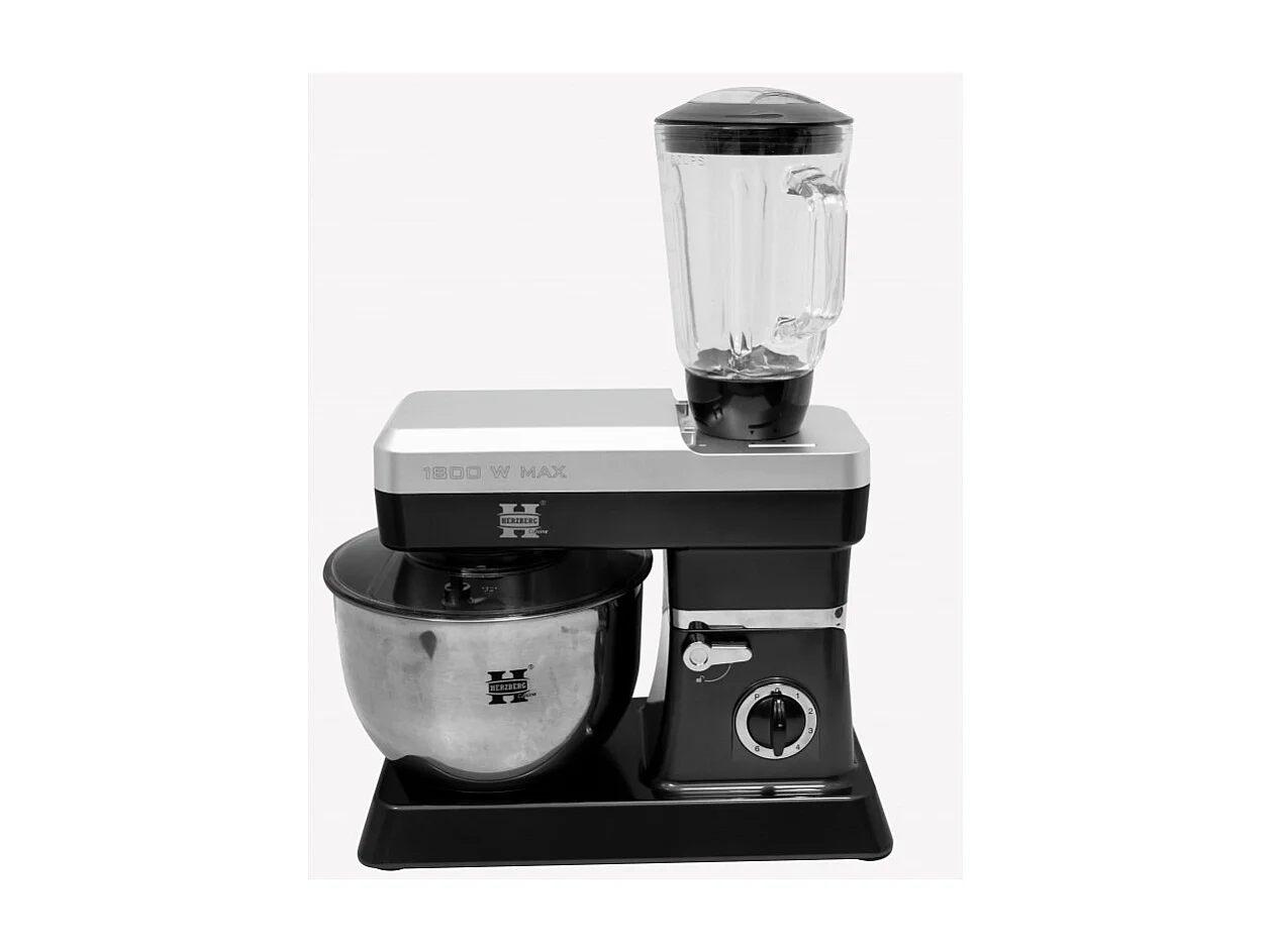 Herzberg HG-5065 Robot petrin 1800 W max 6.5L Argent