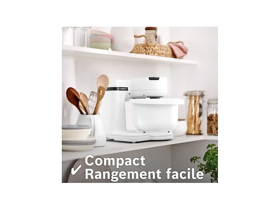 Robot pâtissier BOSCH Serie 2 MUMS2AW00 - 700 W - 4 vitesses - 3,8 L - Blanc