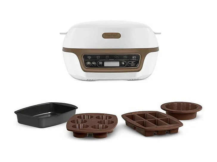TEFAL Cake Factory +  KD802112 Machine intelligente a gateau - Blanc / marron metallise