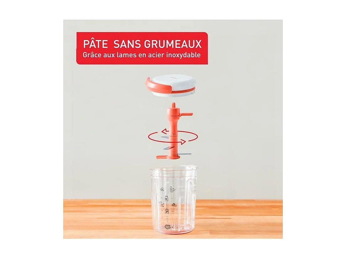 TEFAL Crepes Express Mélangeur pâte a crepes, Préparation en 2 minutes, Sans grumeaux, 3 recettes graduées intégrées K1844