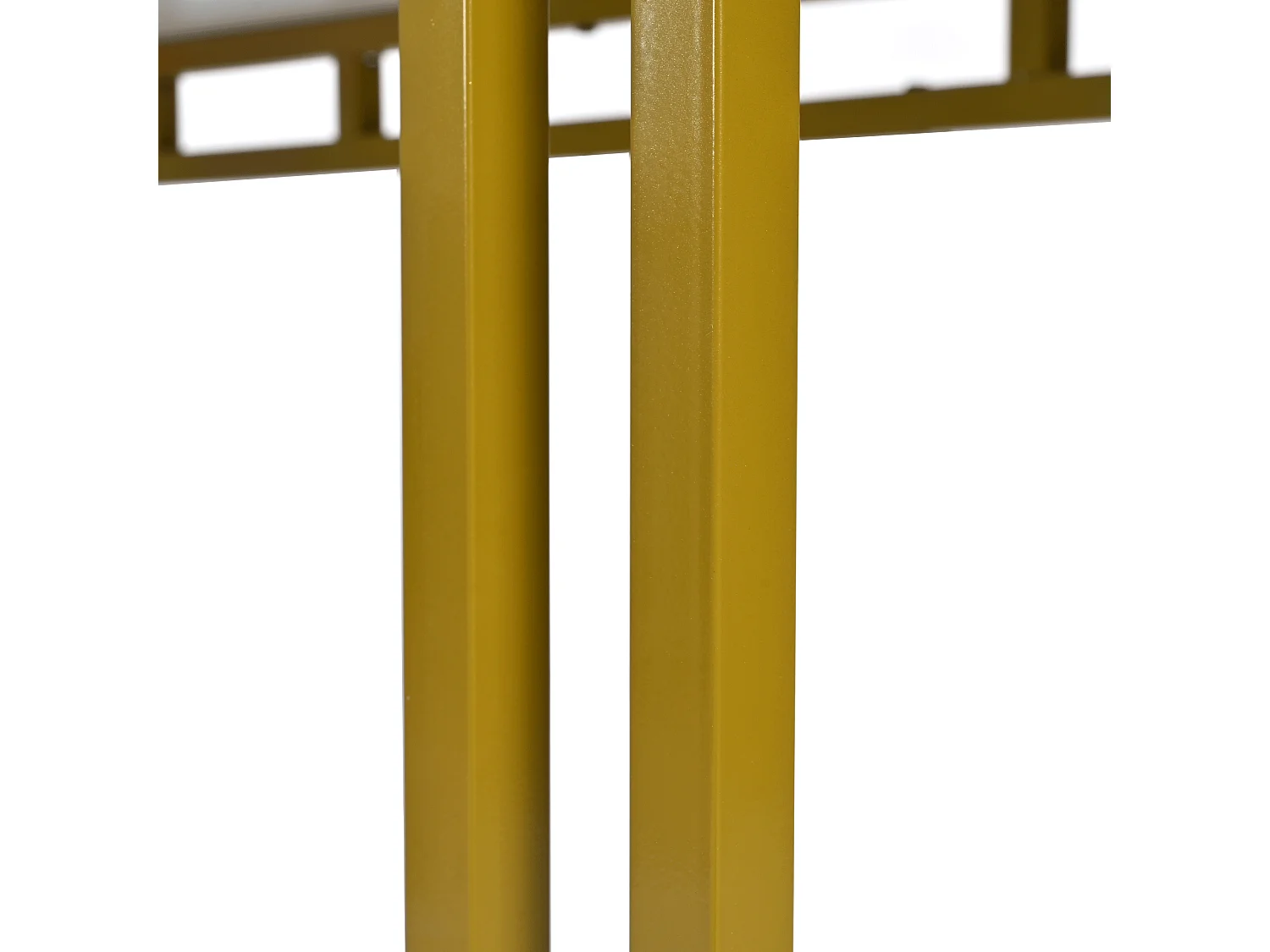 Ensemble table rectangulaire 120x70 cm et 4 chaises lin gris foncé - pieds de table en métal doré - plateau en MDF blanc