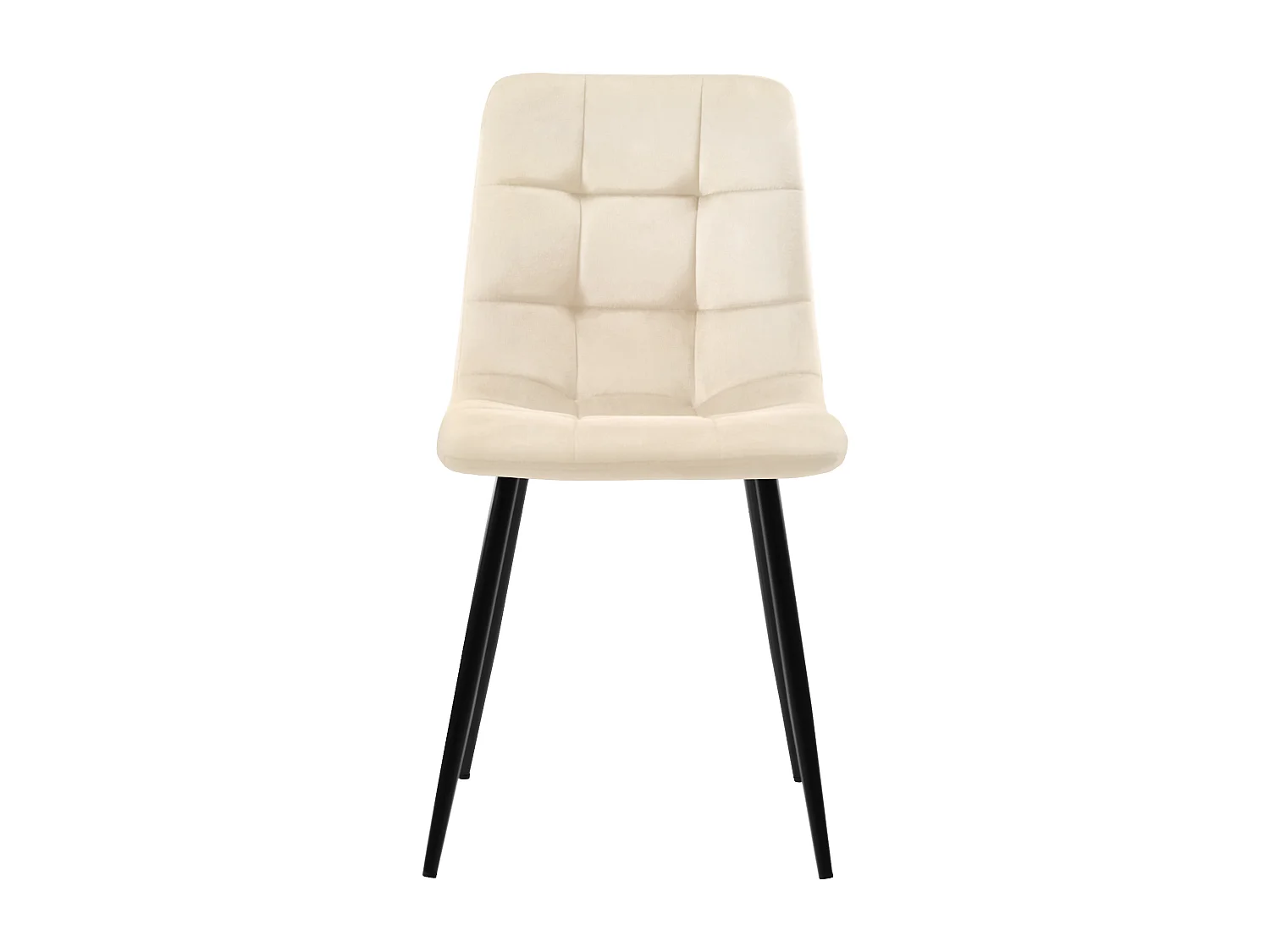 Set van 140x80 cm tafel en 4 beige fluwelen stoelen - zwarte metalen tafelpoten - grijs MDF blad