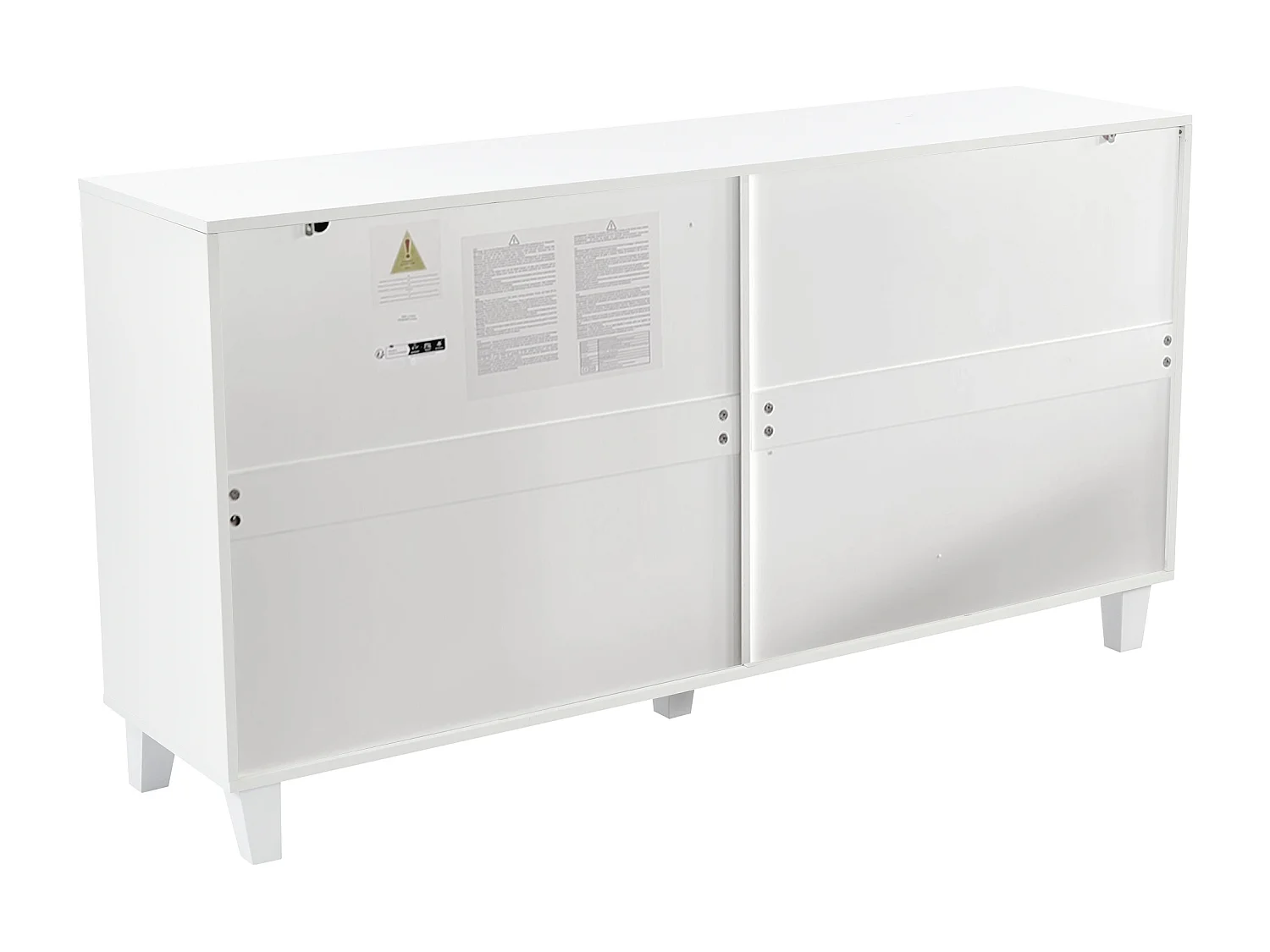 Buffet 160x40x84 cm, 4 portes, étagère intérieure réglable, MDF, blanc