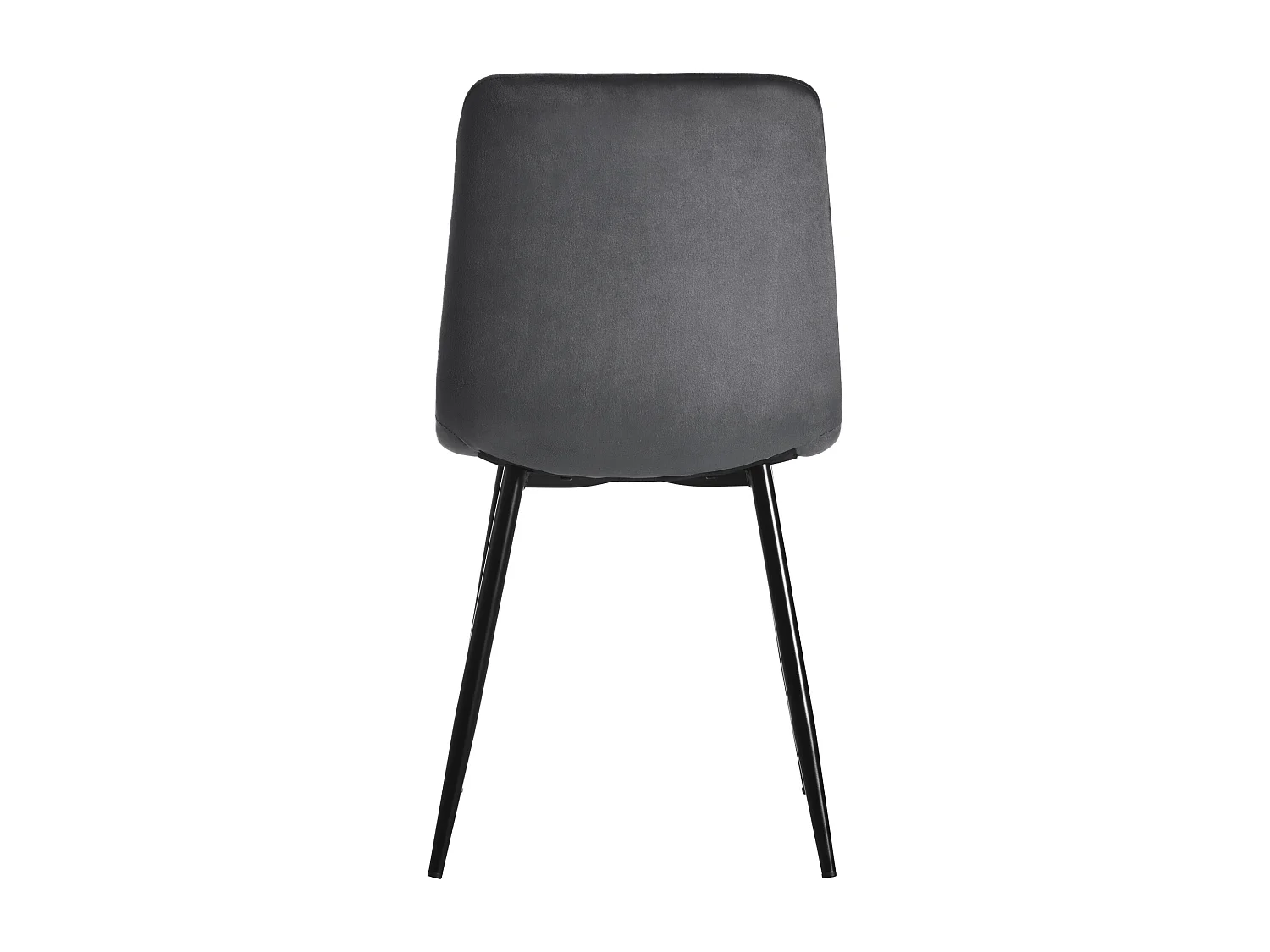 Ensemble table rectangulaire 117x68 cm et 4 chaises velours gris foncé - pieds de table en métal noir - plateau en MDF blanc