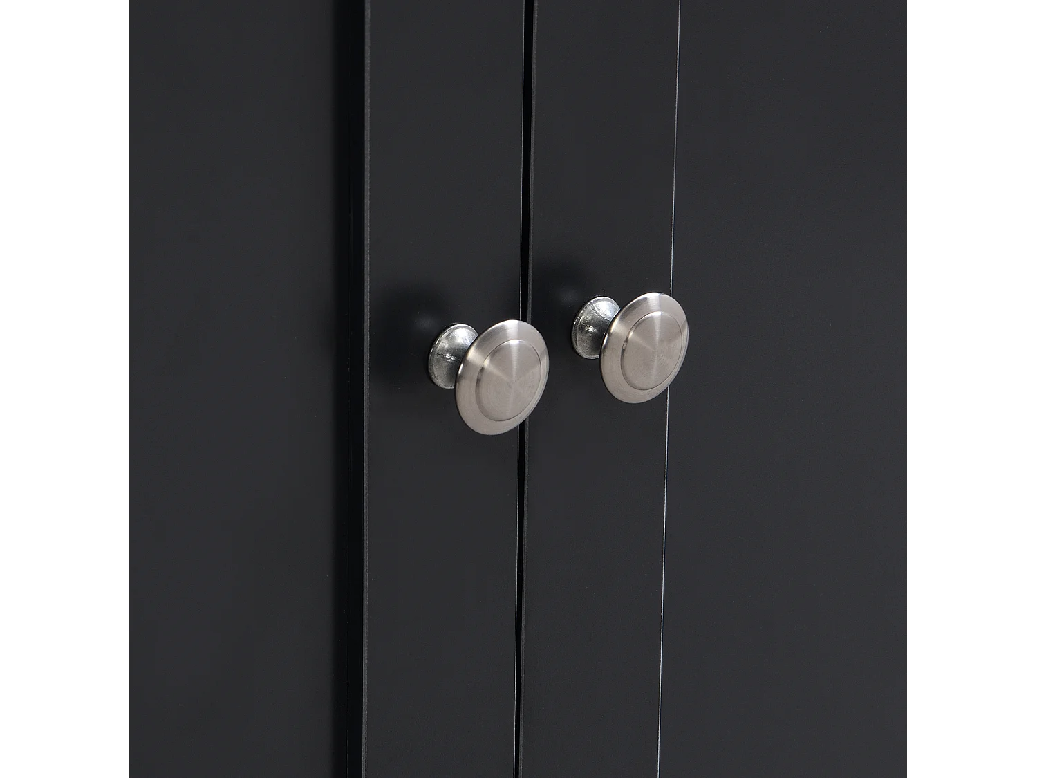 Buffet 160x37x75 cm avec 3 tiroirs  meuble de rangement 4 portes en noir et gris