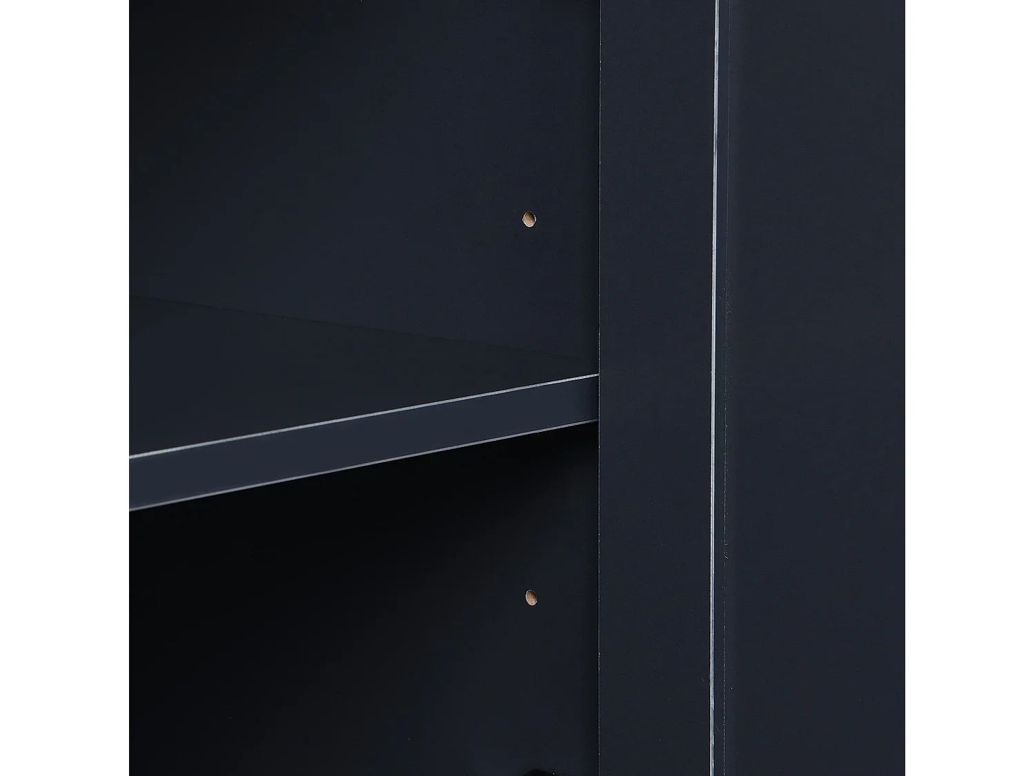 Buffet 160x37x75 cm avec 3 tiroirs  meuble de rangement 4 portes en noir et gris