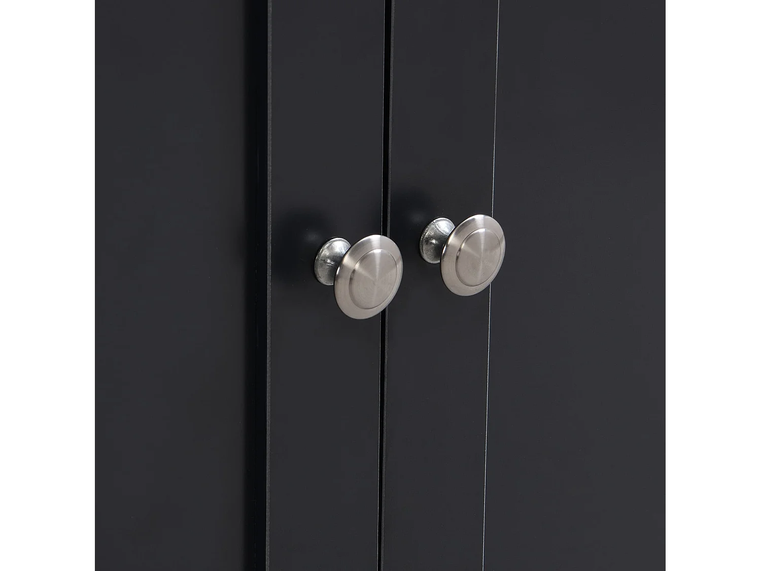 Buffet 160x37x75 cm avec 3 tiroirs  meuble de rangement 4 portes en noir et gris