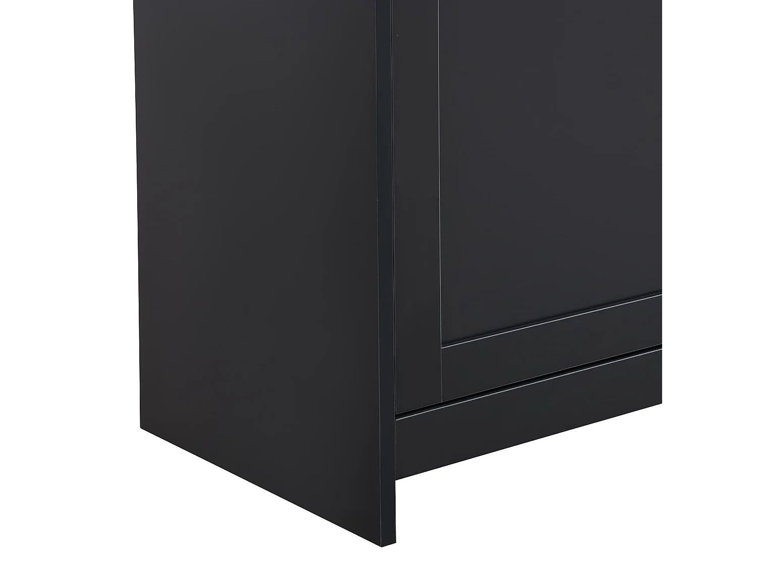 Buffet 160x37x75 cm avec 3 tiroirs  meuble de rangement 4 portes en noir et gris