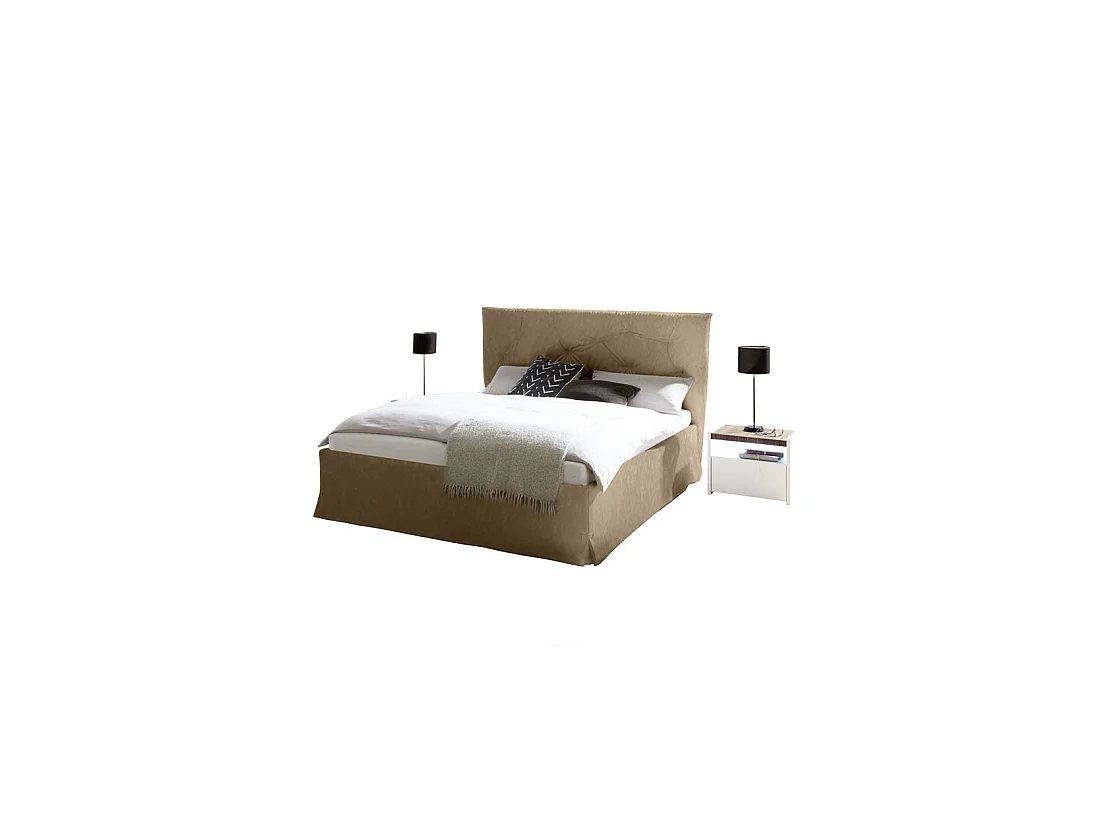 Cadre + Tête de lit 180*200 cm Simili cuir Tabac - ANIECE n°2