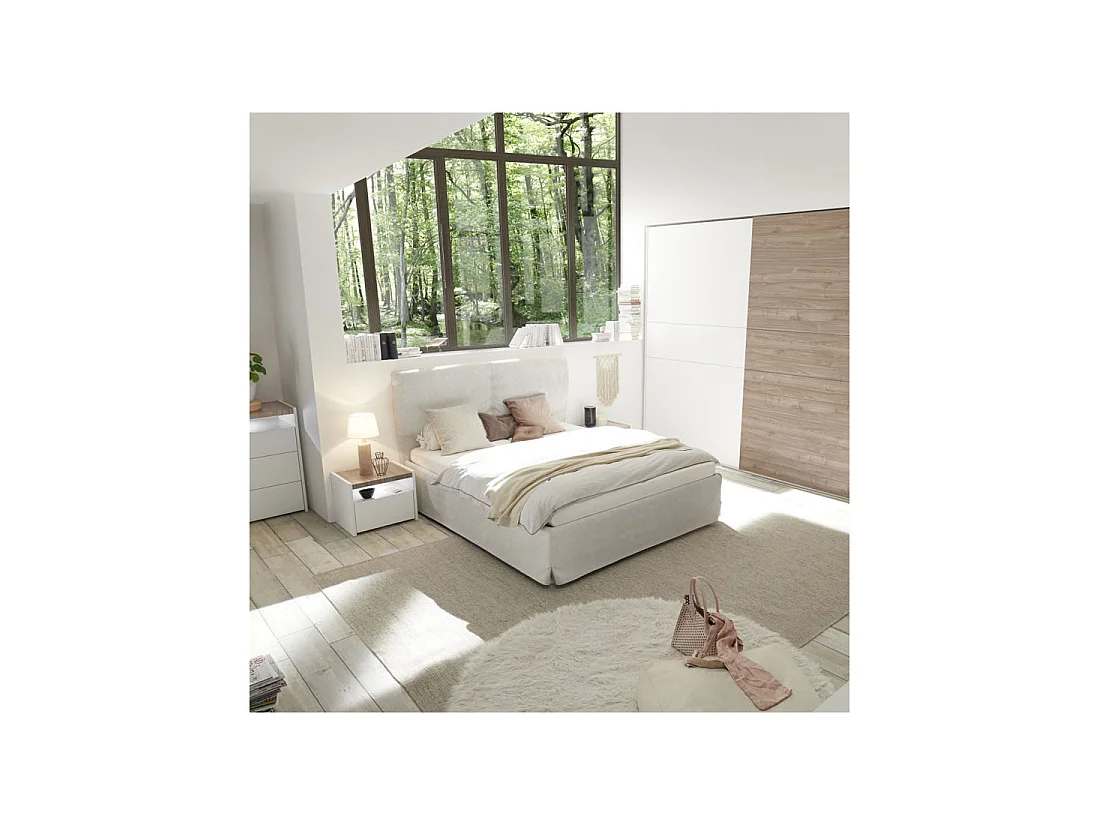 Cadre + Tête de lit 160*200 cm Simili cuir Argile - ANIECE n°3