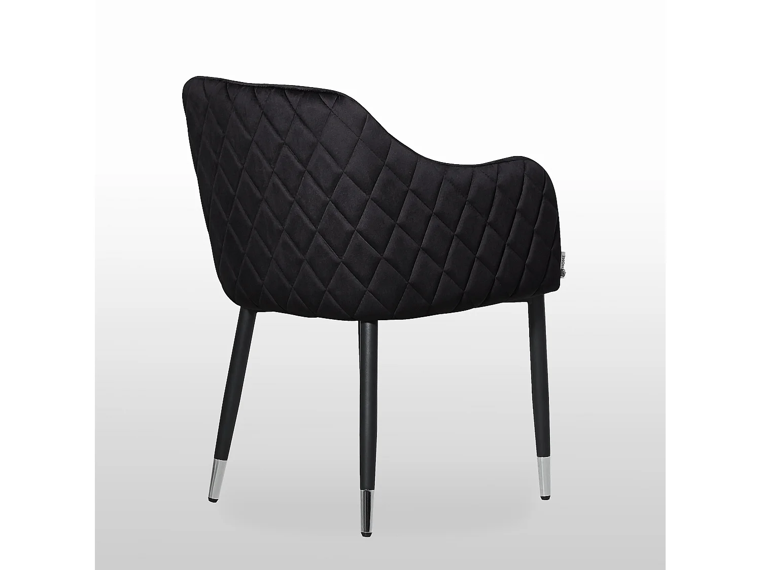 VERONA - Lot de 6 Chaises de Salle à Manger en Velours - Style Vintage - Noir