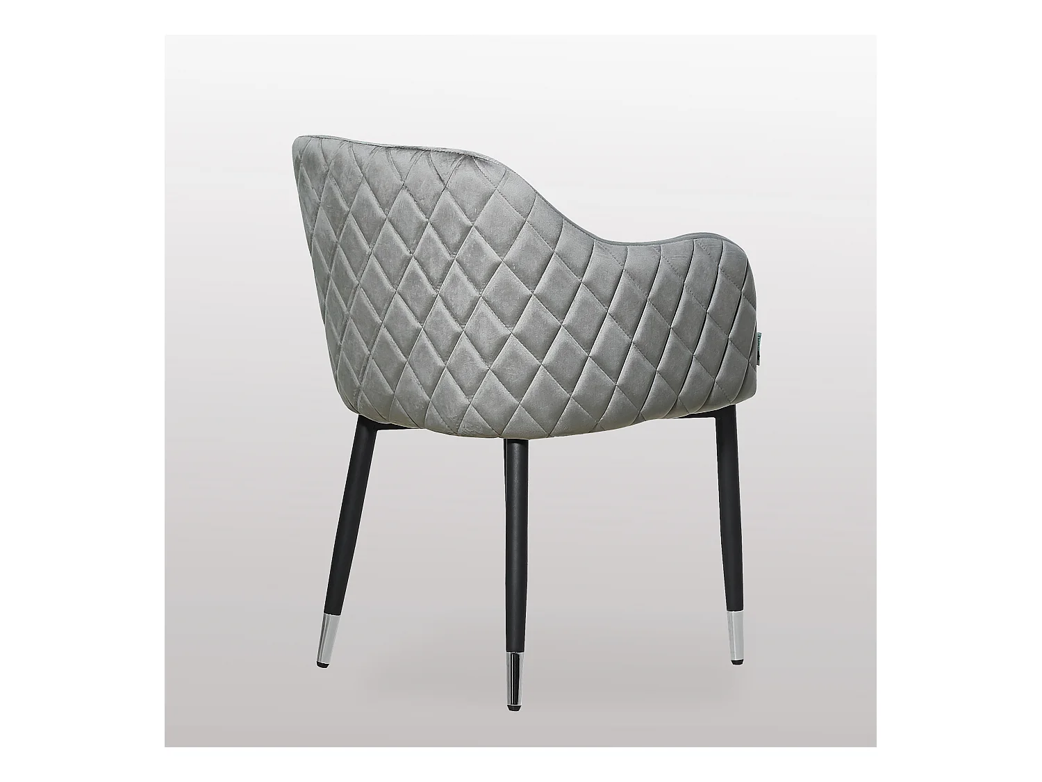 VERONA - Lot de 2 Chaises de Salle à Manger en Velours - Style Vintage - Gris