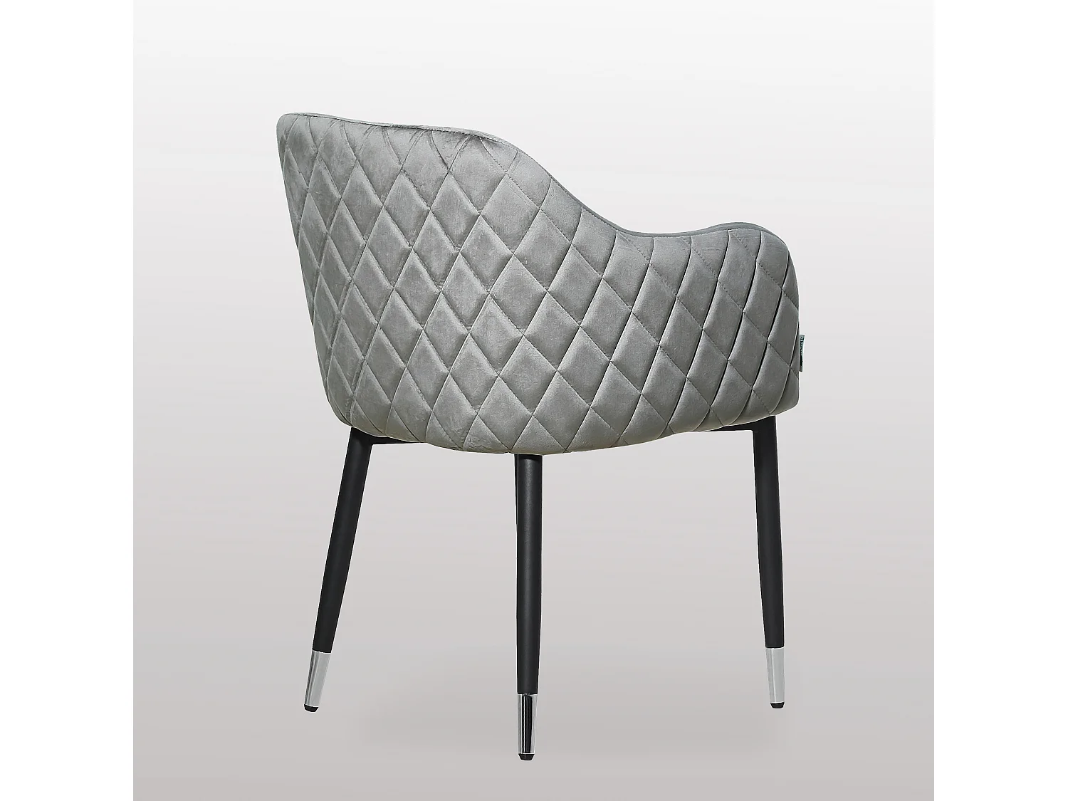 VERONA - Lot de 2 Chaises de Salle à Manger en Velours - Style Vintage - Gris