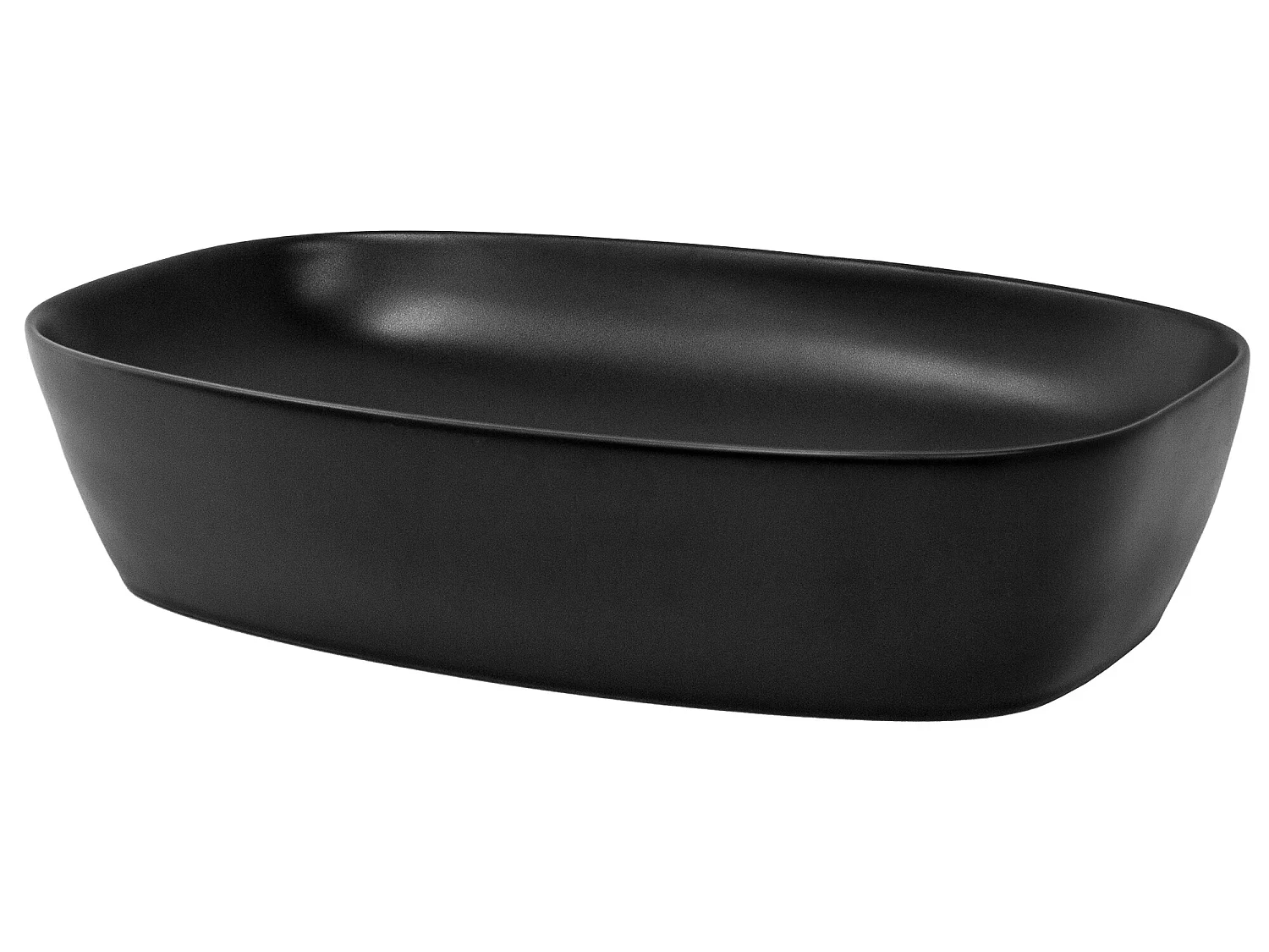 Lavabo en céramique noir mat vasque à poser pour salle de bain 605x385x140 mm