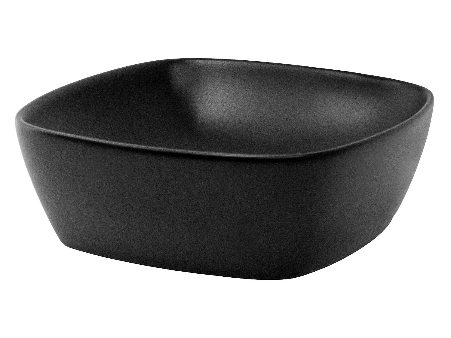 Lavabo en céramique noir mat vasque à poser pour salle de bain 405x405x150 mm