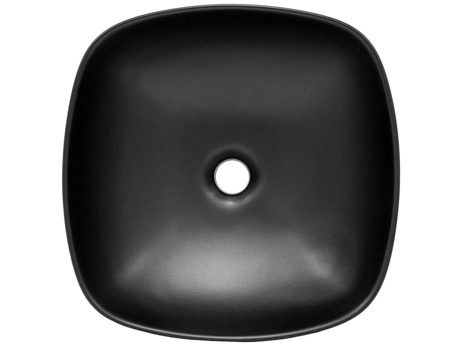 Lavabo en céramique noir mat vasque à poser pour salle de bain 405x405x150 mm