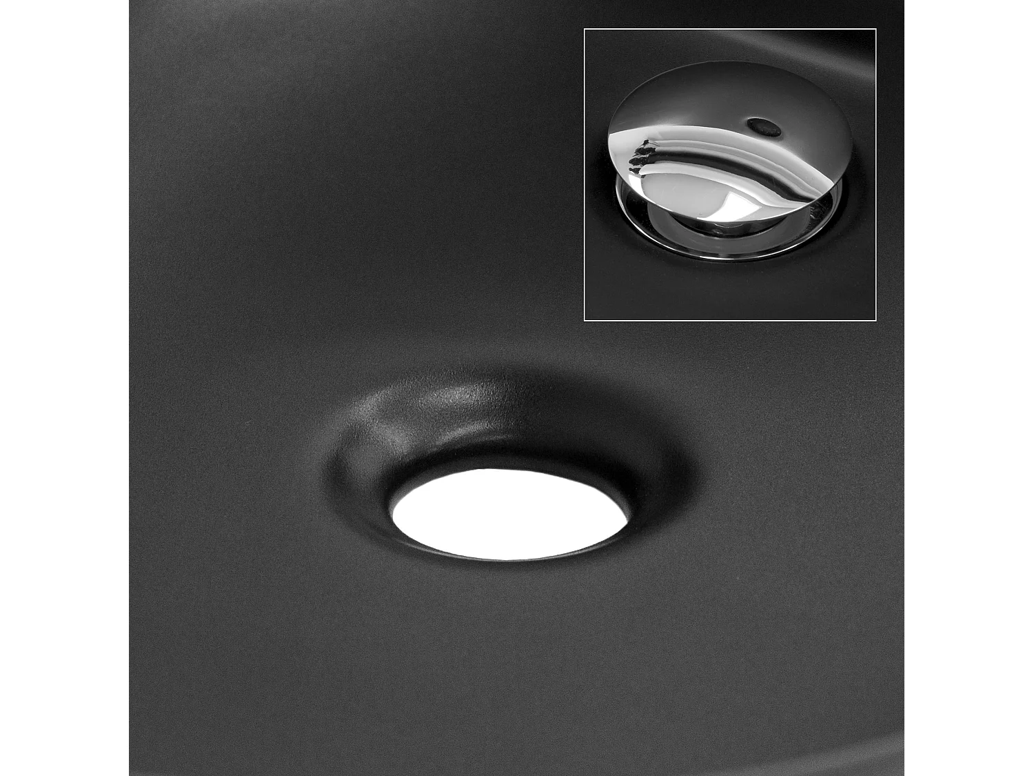 Lavabo en céramique noir mat vasque à poser pour salle de bain 405x405x150 mm