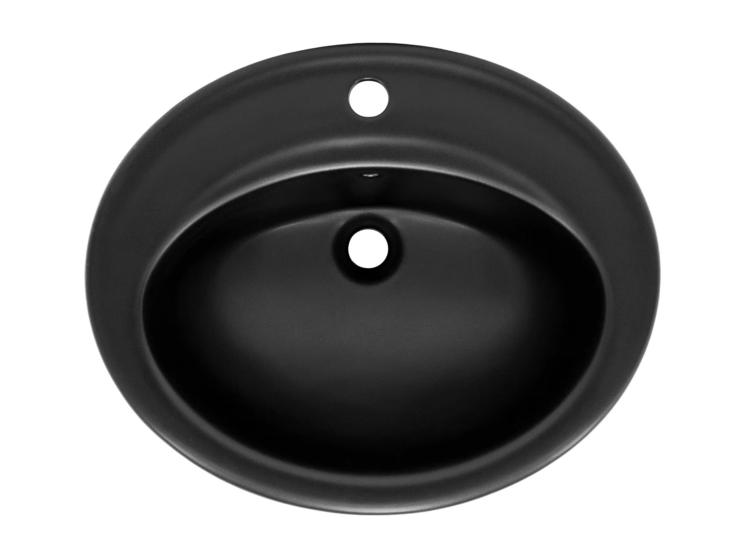 Lavabo En Céramique Noir Mat LuxeBath - Dimensions 570x485x195 Mm - Neuf Encastrable
