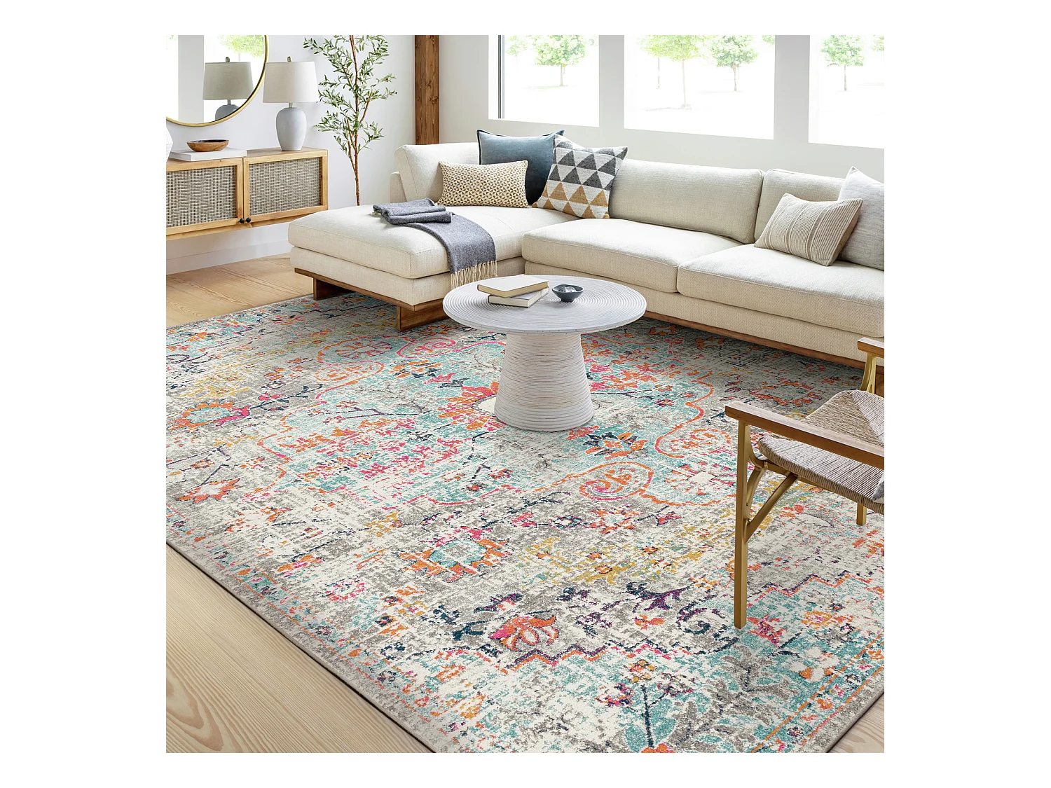 Tapis Vintage Oriental - Multicolore/Gris - 120x170cm - LOU