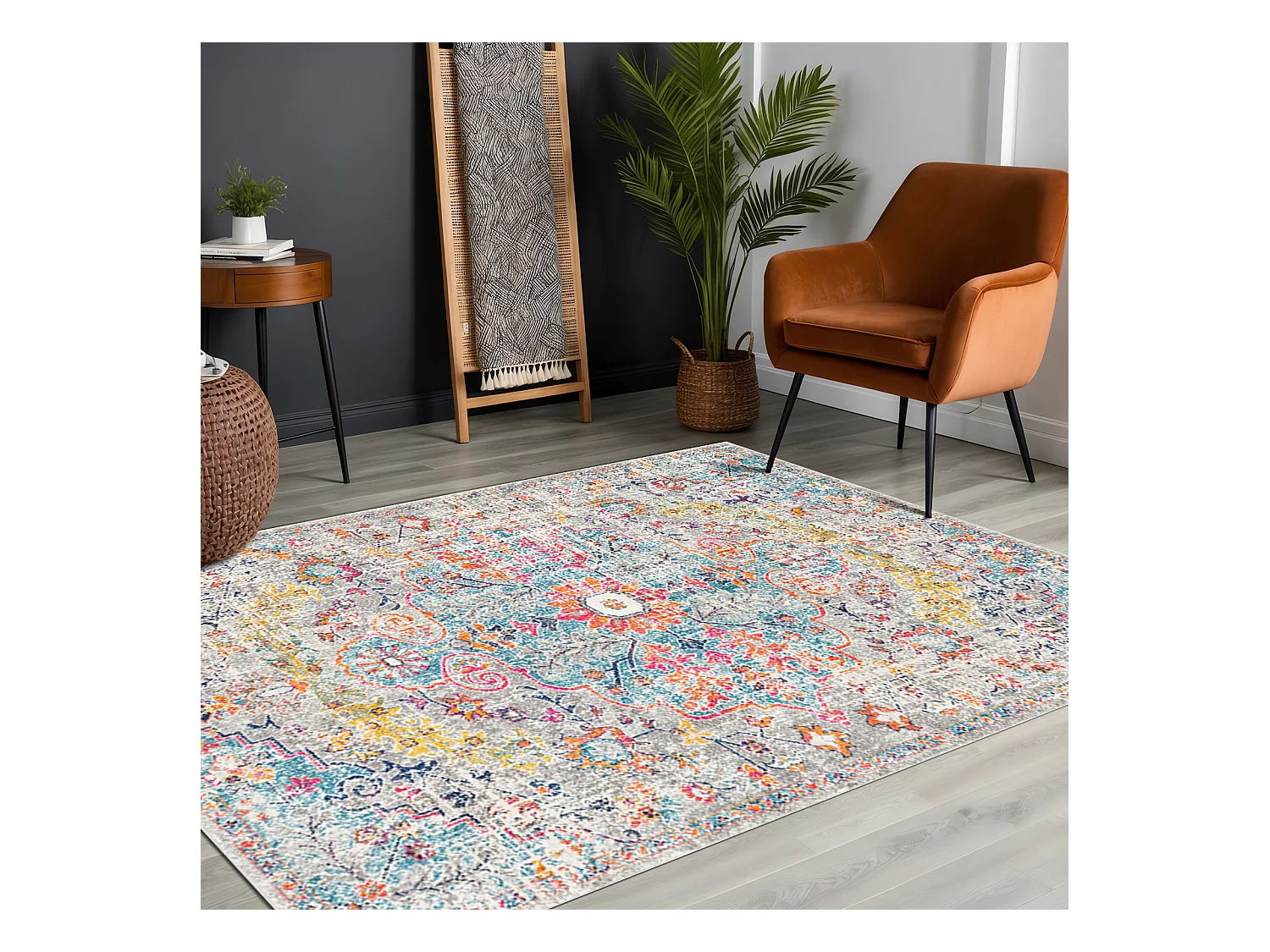 Tapis Vintage Oriental - Multicolore/Gris - 120x170cm - LOU