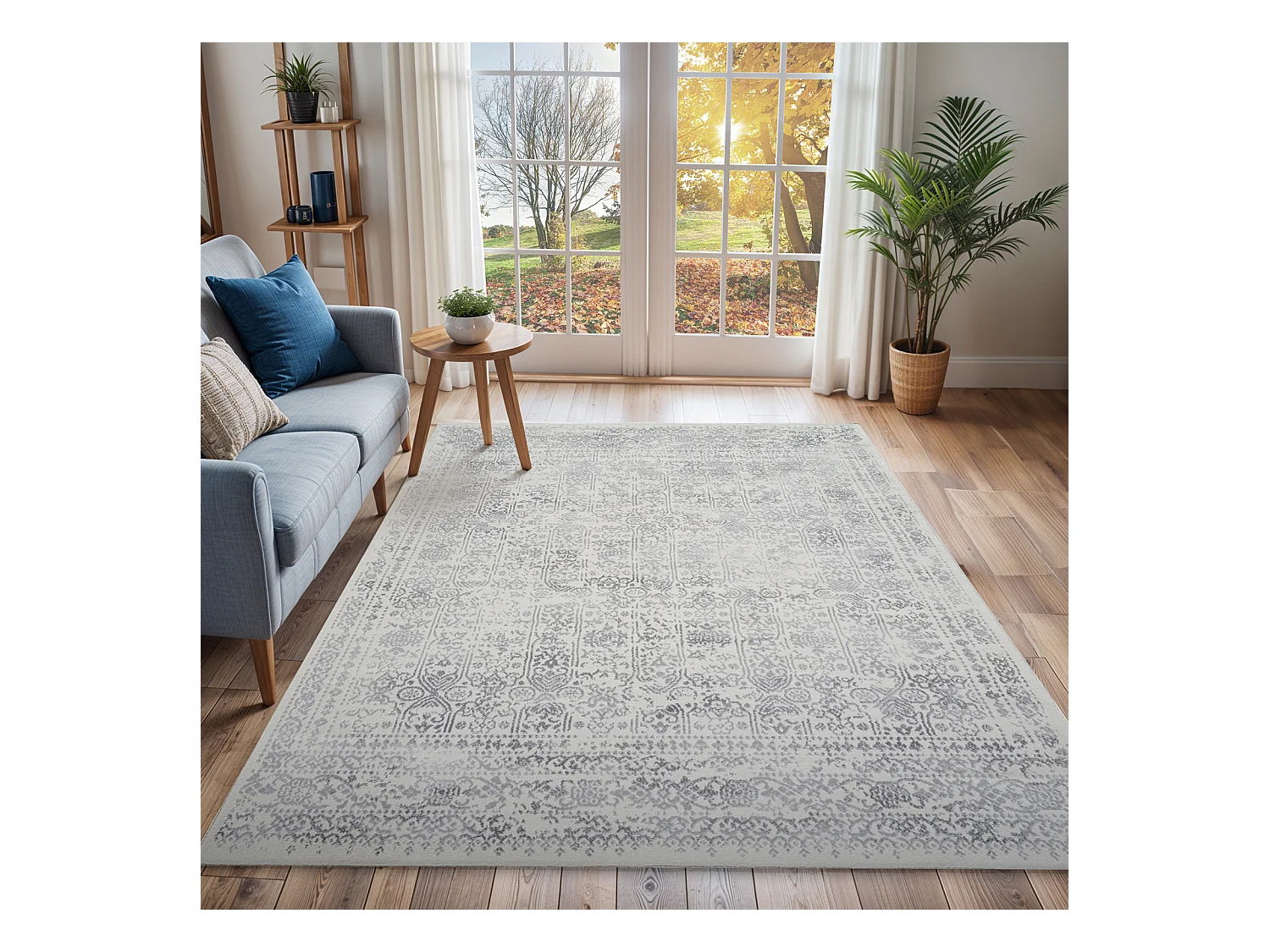 Tapis Vintage Oriental - Ivoire/Gris - 200x275cm - VICKY