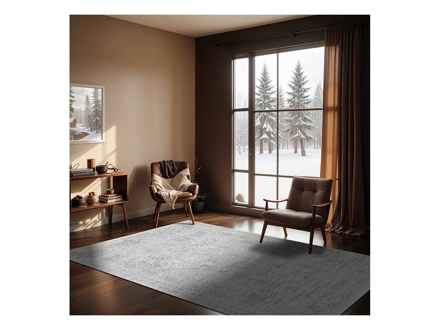 Tapis Vintage Oriental - Ivoire/Gris - 200x275cm - VICKY