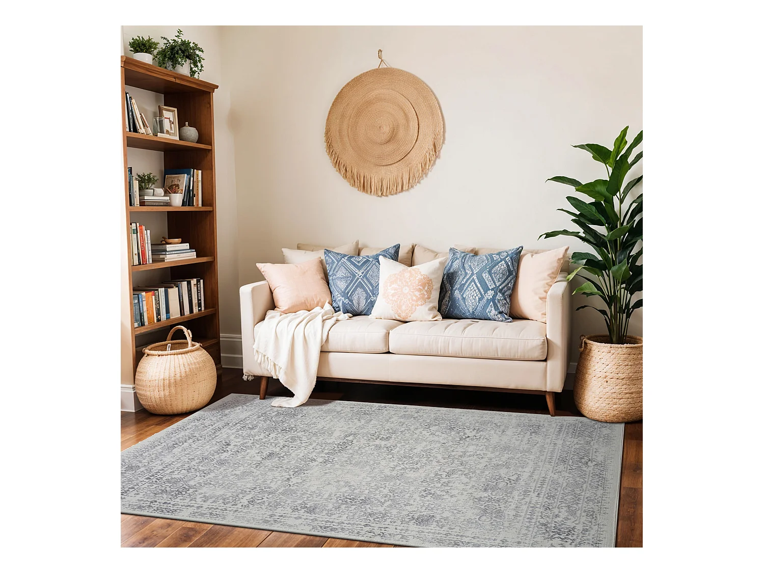 Tapis Vintage Oriental - Ivoire/Gris - 200x275cm - VICKY