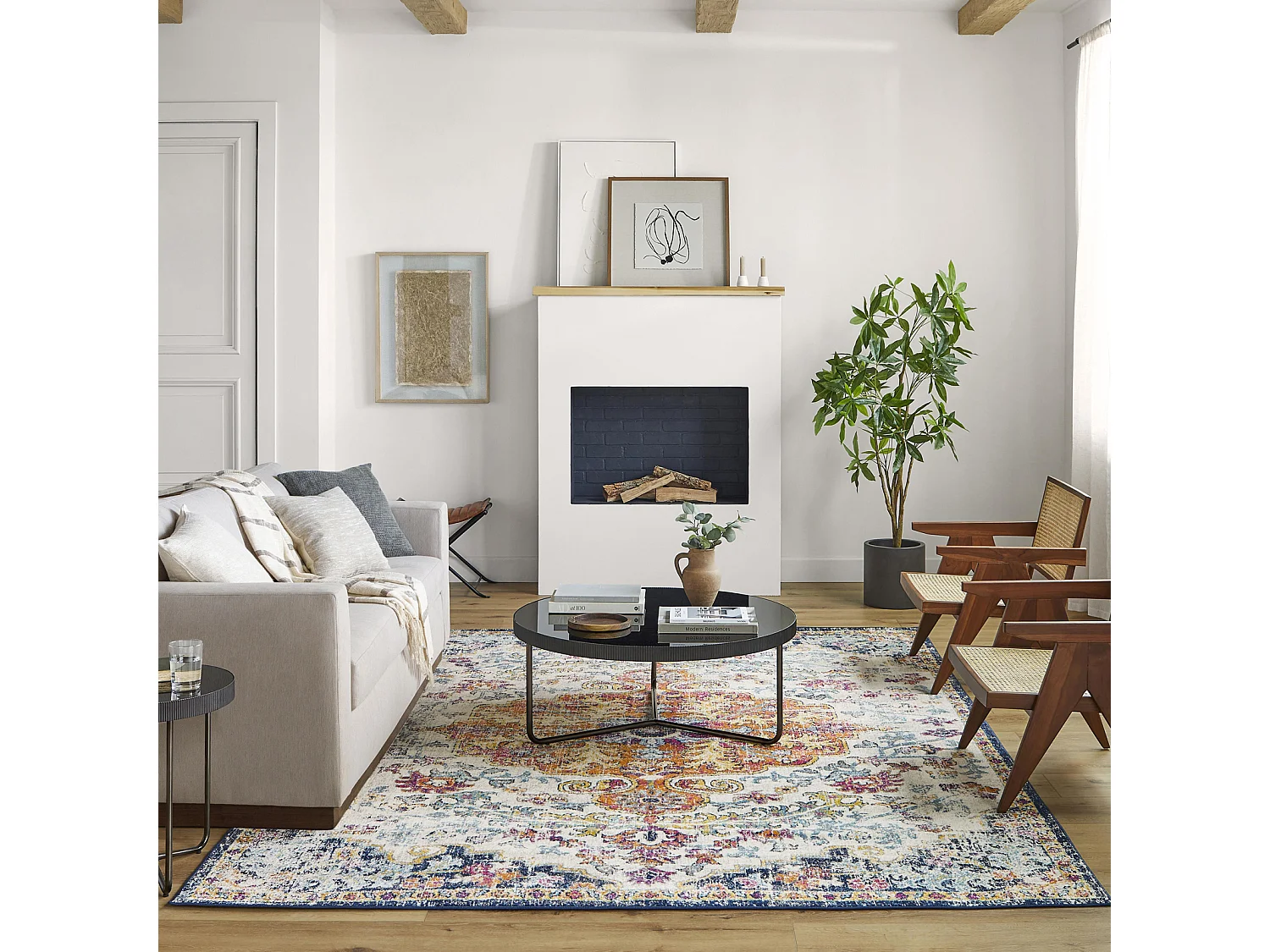 Vintage Oosters Tapijt - Meerkleurig/Oranje - 120x170cm - LOU