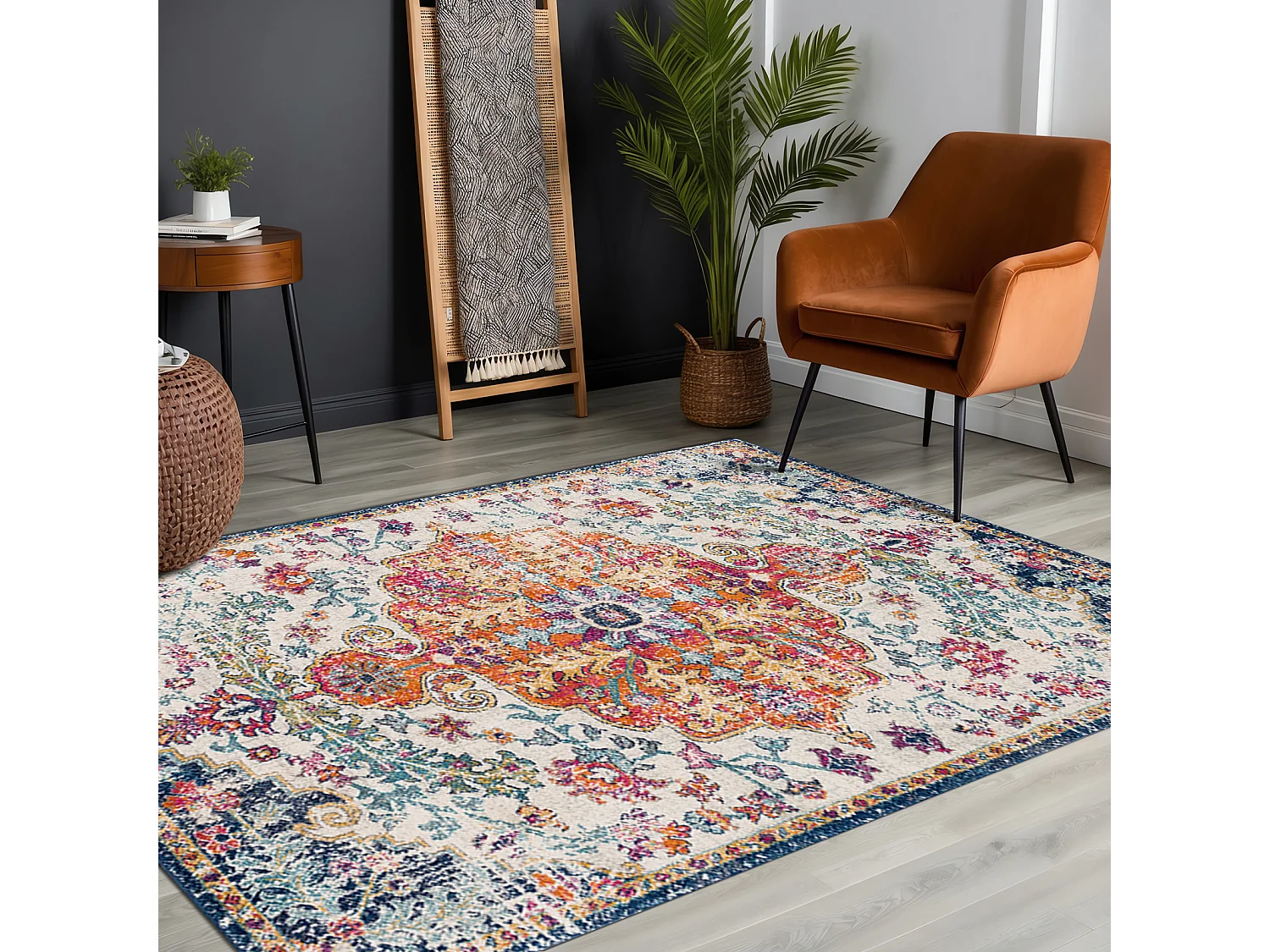 Vintage Oosters Tapijt - Meerkleurig/Oranje - 120x170cm - LOU