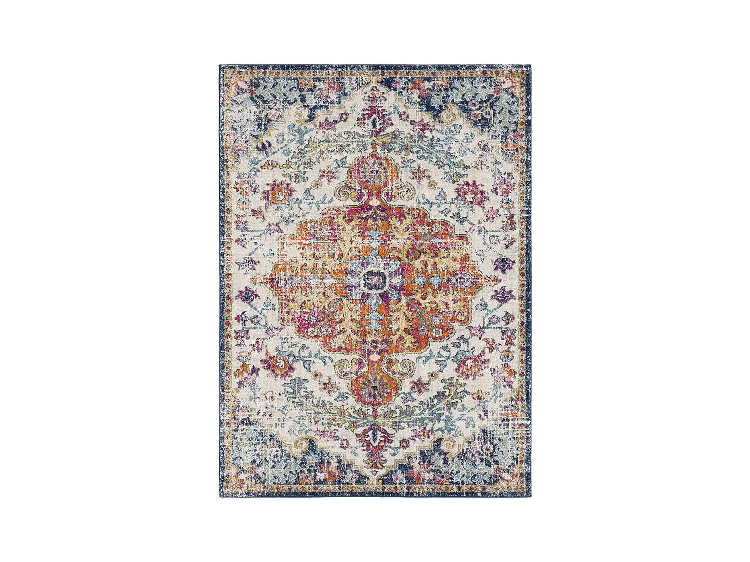 Vintage Oosters Tapijt - Meerkleurig/Oranje - 160x220cm - LOU