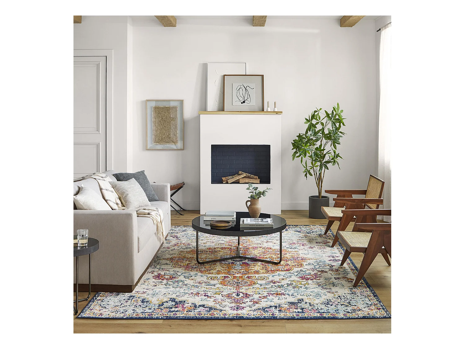 Vintage Oosters Tapijt - Meerkleurig/Oranje - 160x220cm - LOU