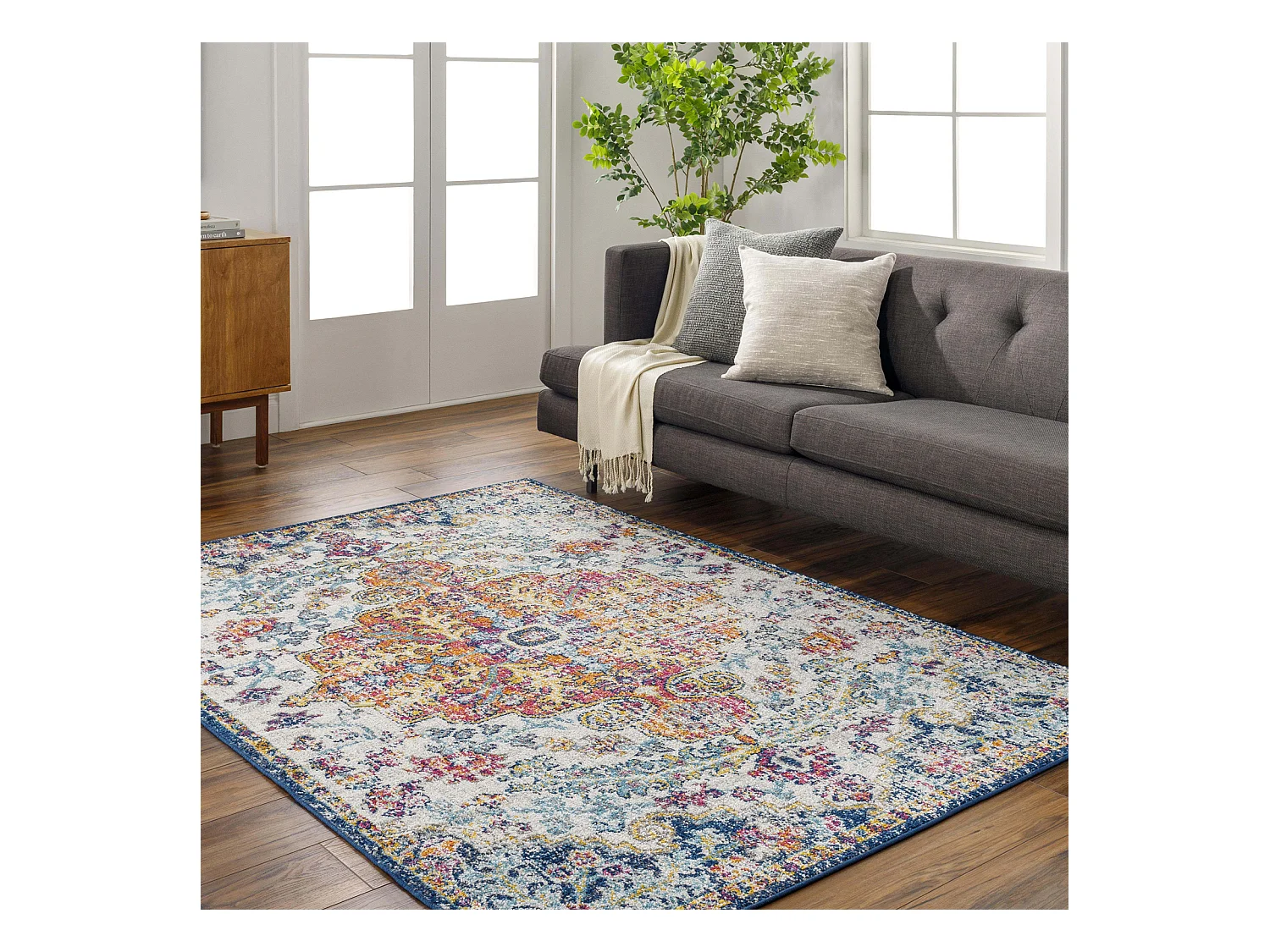 Vintage Oosters Tapijt - Meerkleurig/Oranje - 160x220cm - LOU