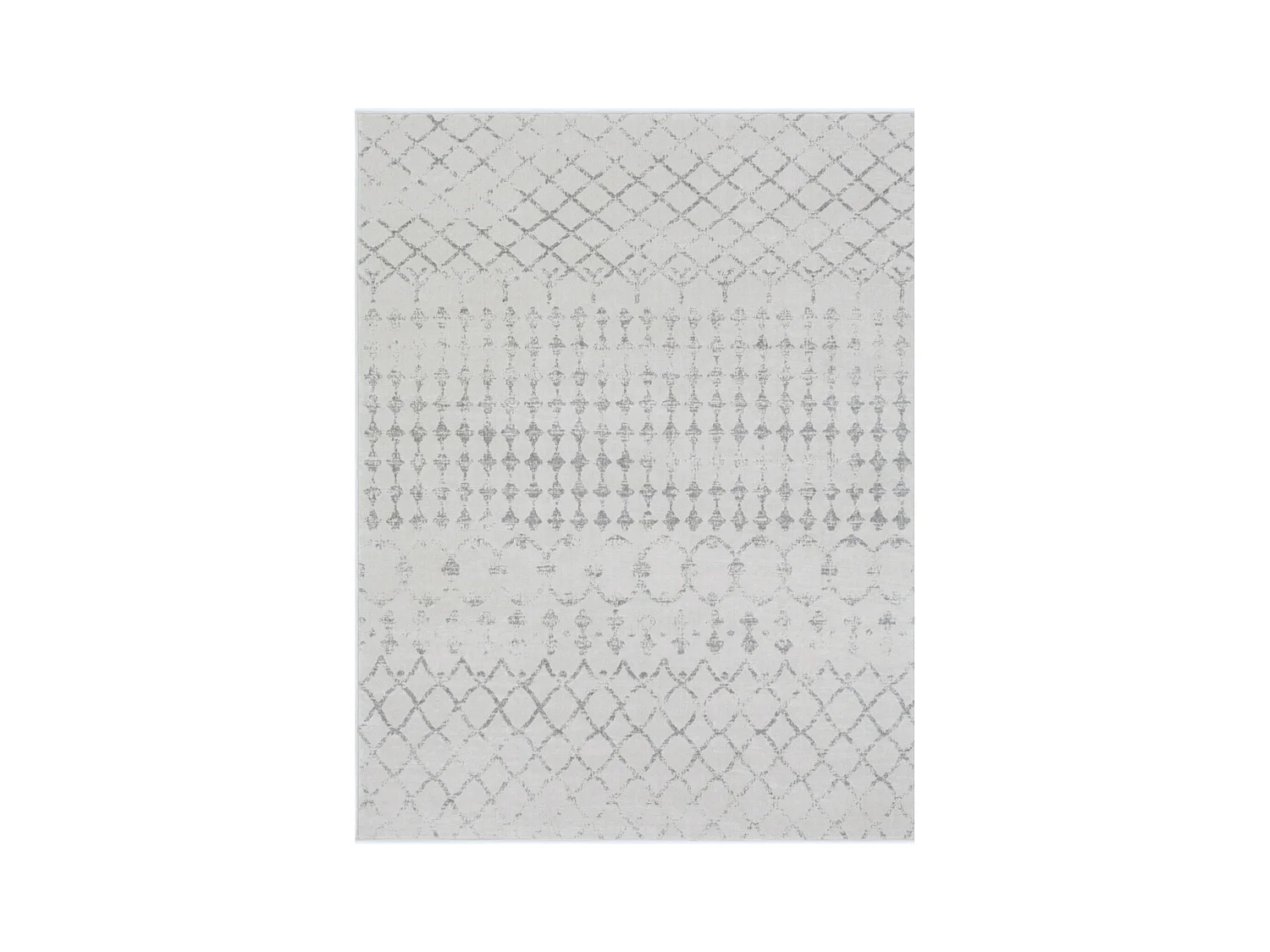 Tapis Berbère Ethnique - Blanc/Gris - 160x215cm - SOFIA