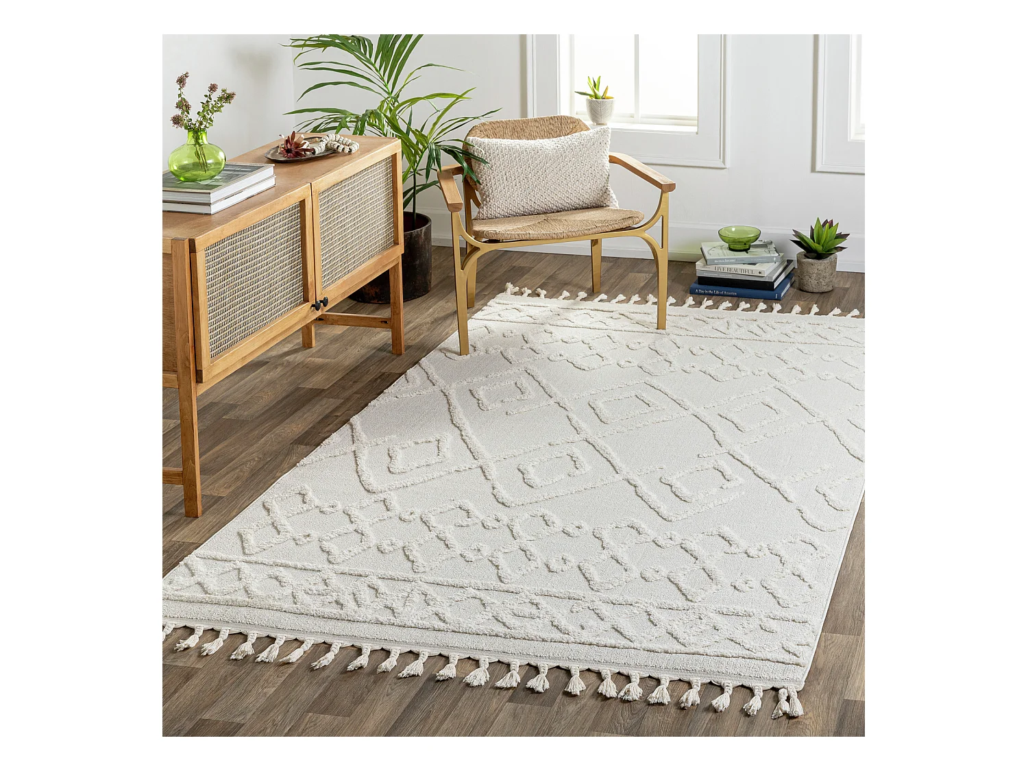 Tapis Berbère Ethnique - Ivoire - 160x213cm - ELAINE