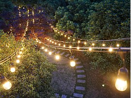 Solar-Lichterkette Für Draußen – 5,7m Amberfarben, IP44, 50 LEDs
