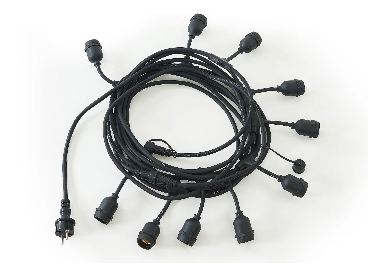 Guirlande lumineuse guinguette emboîtable - 10 ampoules ambrées - 10 mètres  - BASALTE