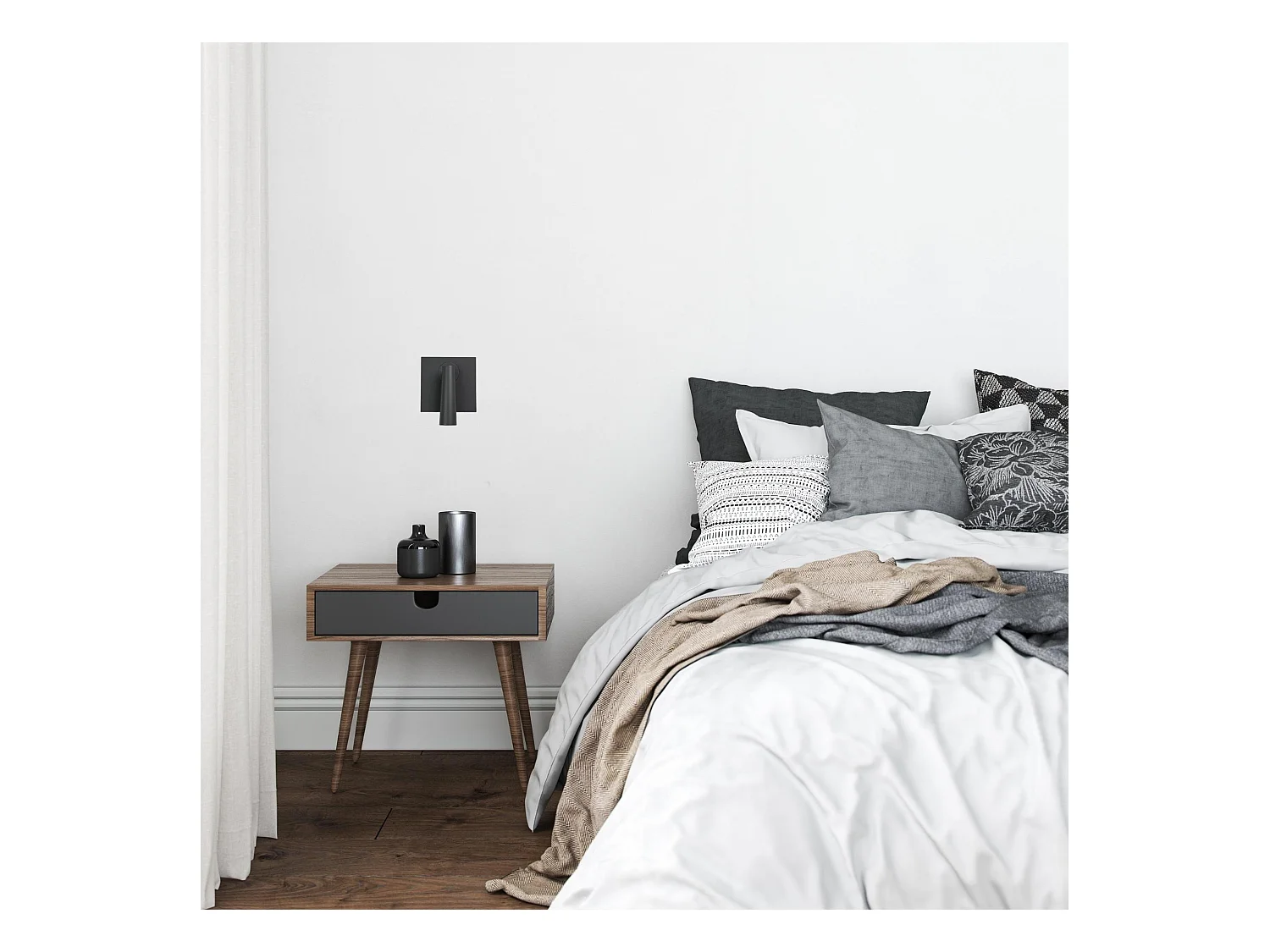 LEDS C4 Lumière De Lecture Gamma Mix&Match Square Led 2.2W Blanc Chaud - 2700K Gris U