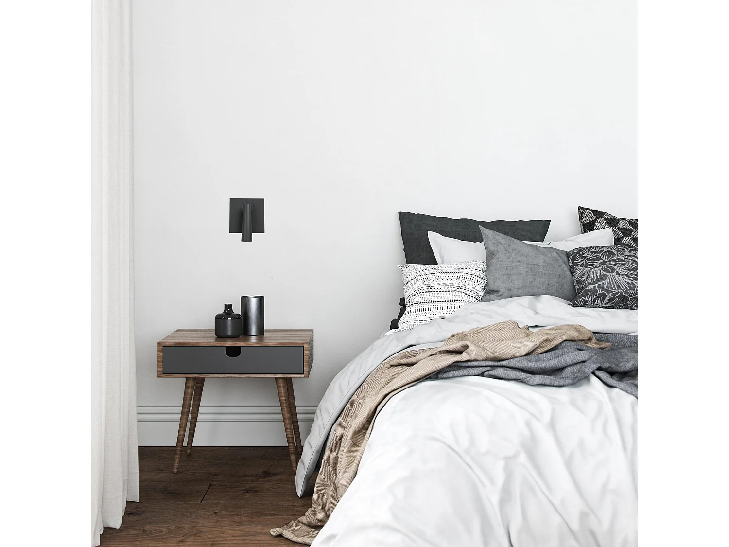 LEDS C4 Lumière De Lecture Gamma Mix&Match Square Led 2.2W Blanc Chaud - 2700K Gris U