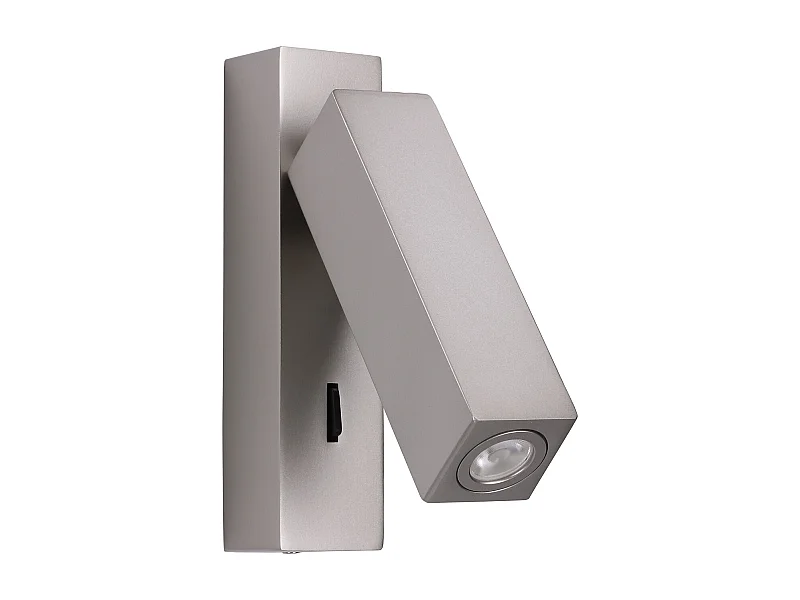 LEDS C4 Lumière De Lecture Hall Surface Led 3W Blanc Chaud - 3000K On-Off Nickel Sati