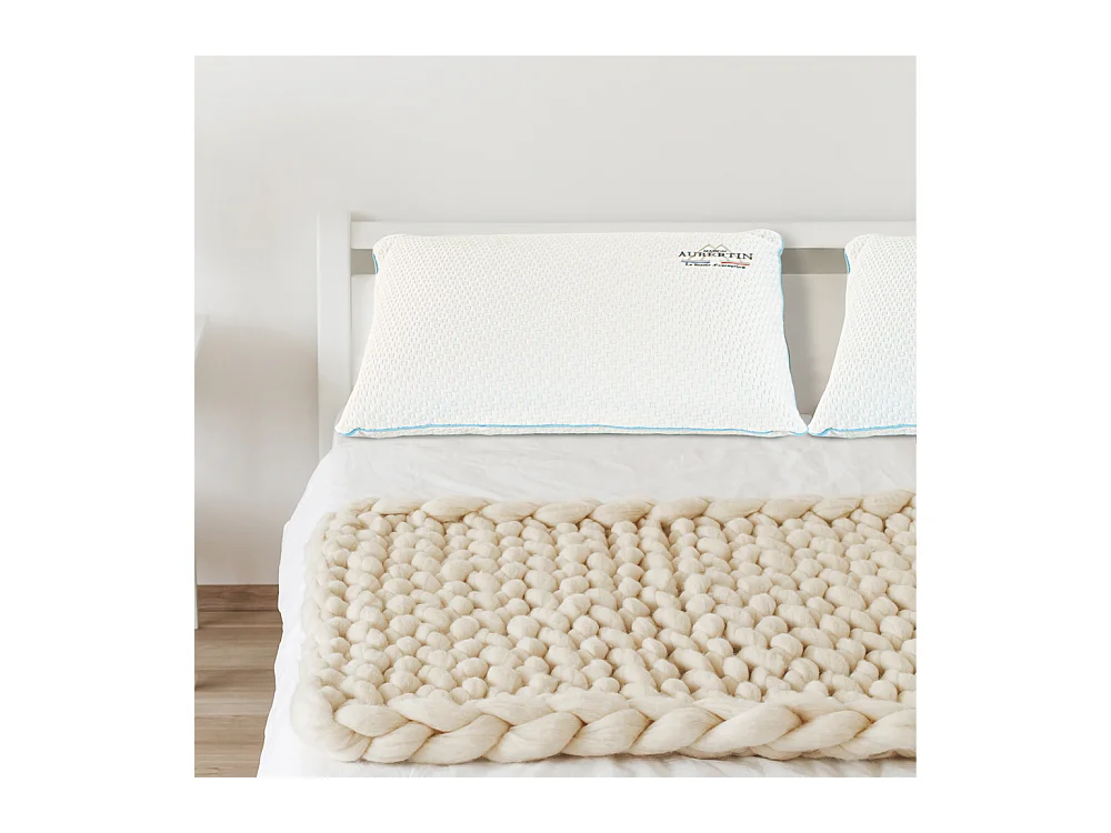 Lot de 2 Oreillers - accueil mémoire de forme - 60 x 40 cm