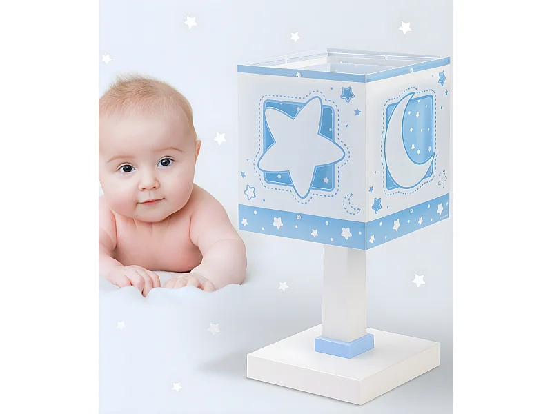 Lámpara infantil de mesita Moonlight Luna y Estrellas azul | DALBER