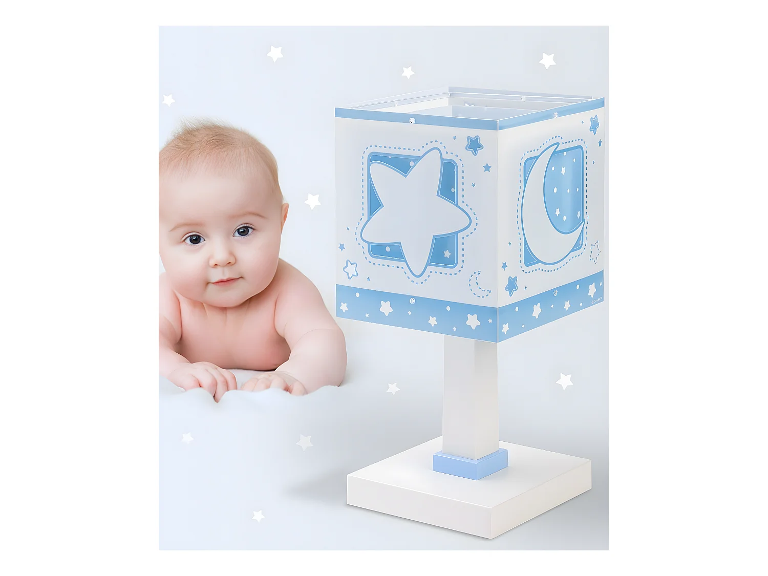Lámpara infantil de mesita Moonlight Luna y Estrellas azul | DALBER
