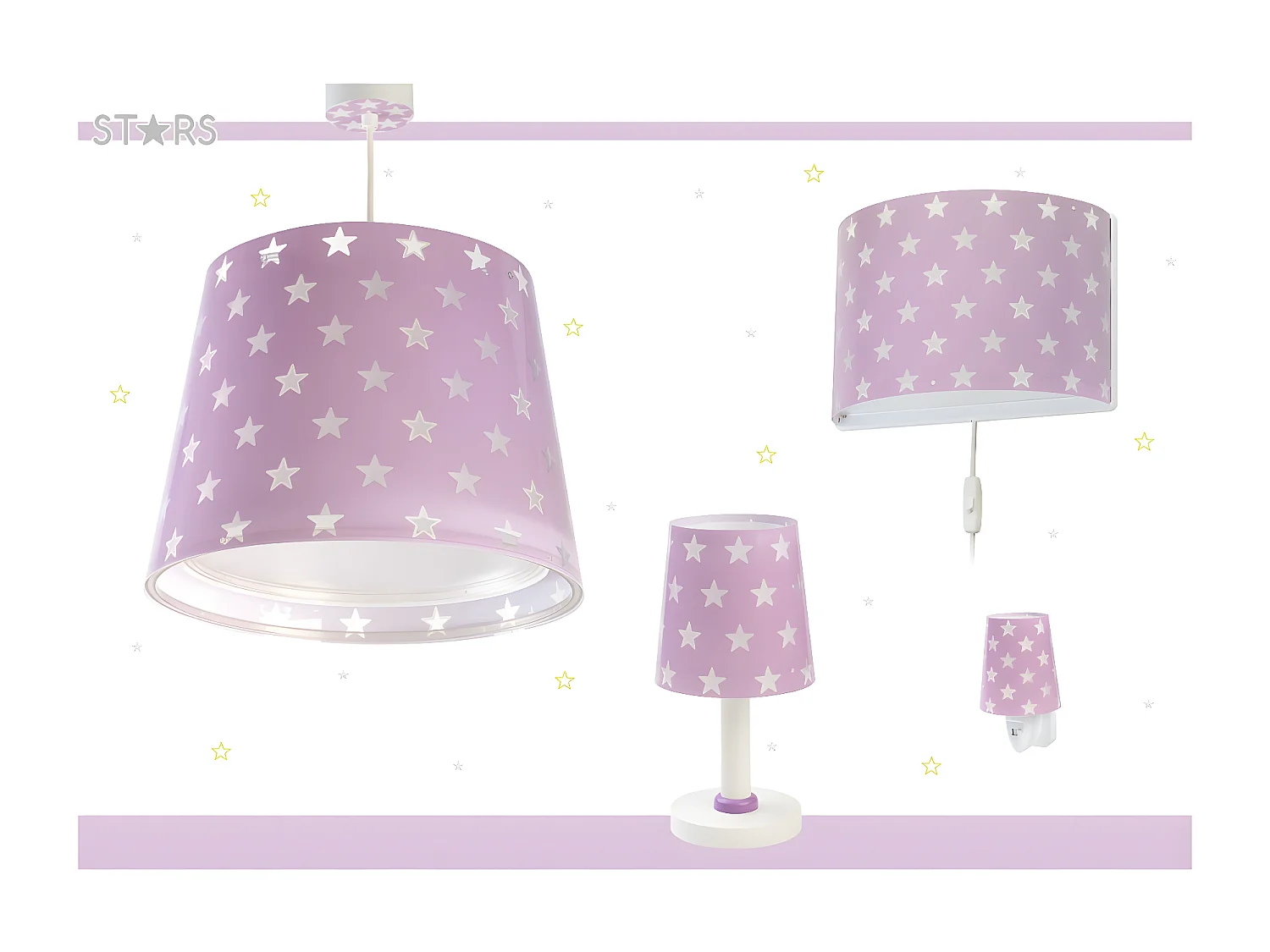 Lámpara de mesa Stars estrellas malva | DALBER