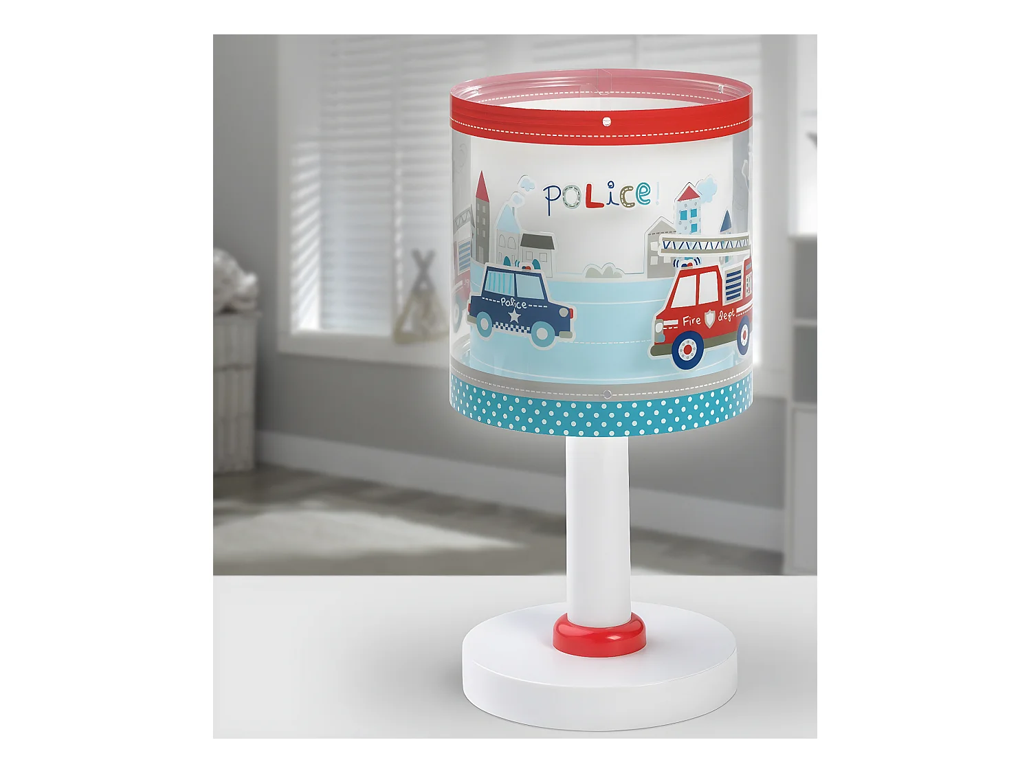 Lampade da tavolo per bambini Police auto polizia blu | DALBER